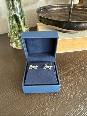 Kate Spade Silver Pave Bow Stud Earrings
